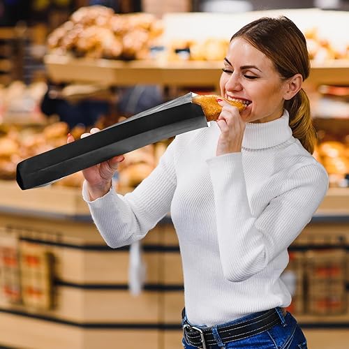 Vista 11 de Yahenda 150 bolsas de papel para pan, bolsas de almacenamiento de papel, desechables, hechas en casa, pan largo, embalaje de galletas para panadería