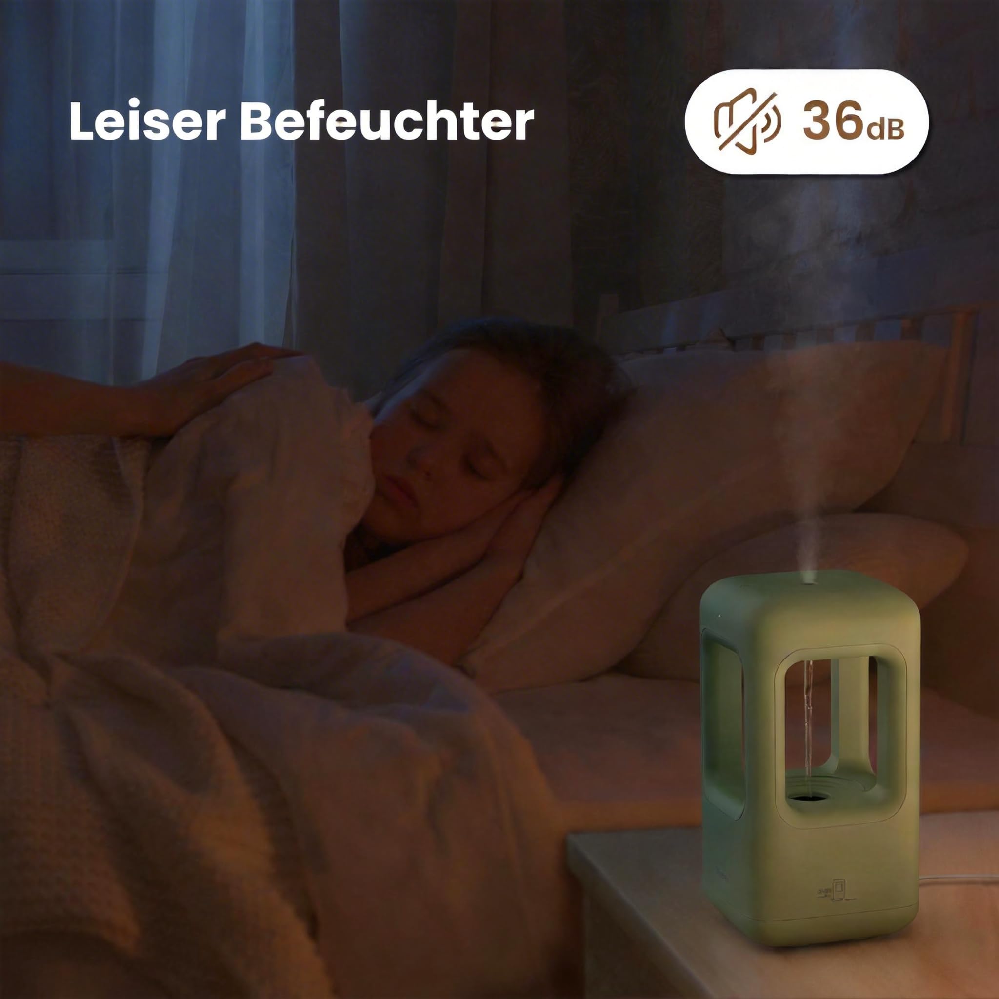 Humidificador para Dormitorio Bebé Niebla Fresco Humidificador Ultrasónico para Plantas Interiores Habitación Niños Adultos Niños Habitación Grande Hogar Oficina Verde