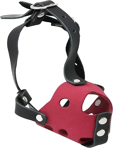 Miniatura 3 de Bozal de cuero genuino suave para perros de dos tonos para razas y cachorros XXS y XS (circunferencia de nueve de 5 pulgadas longitud del hocico de