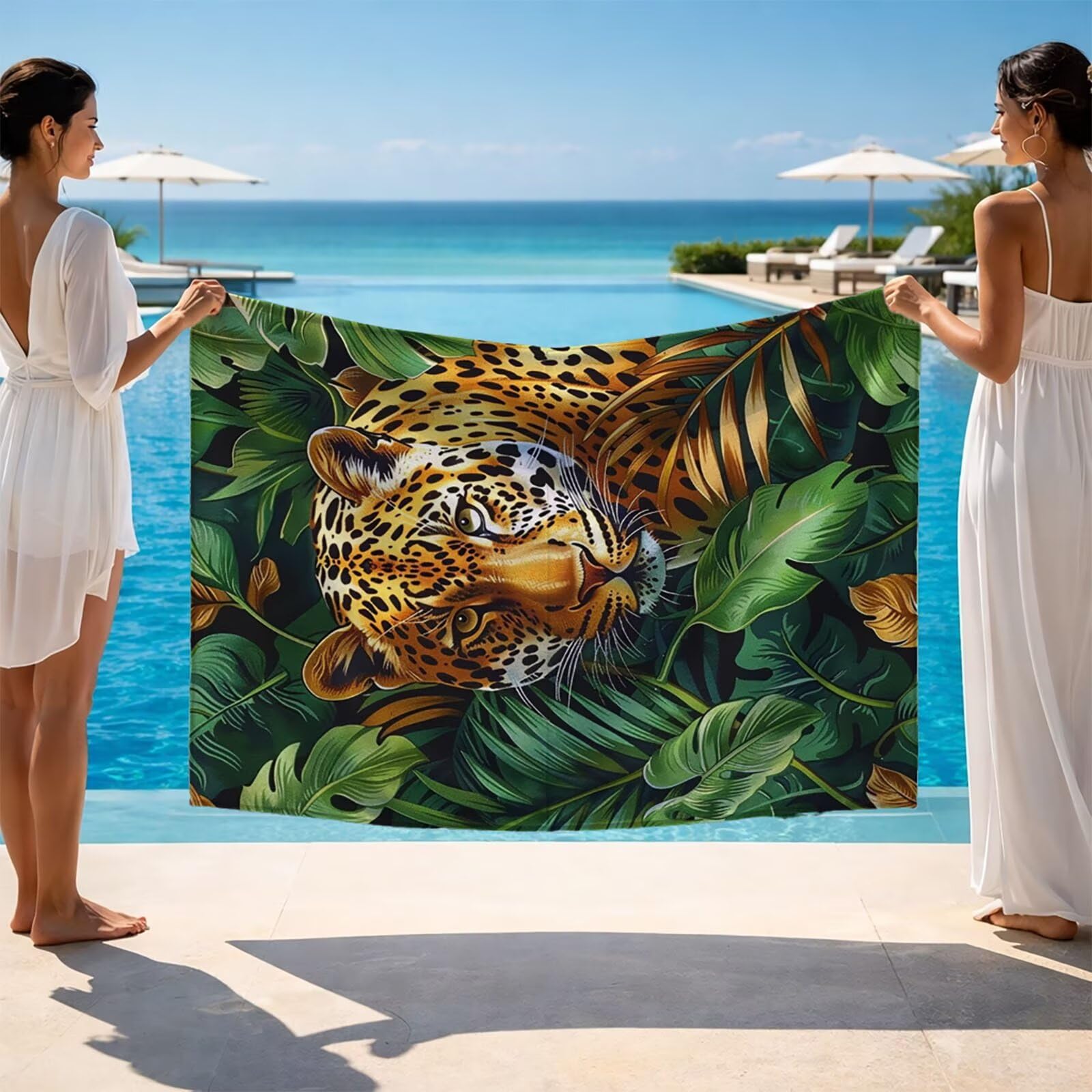 Ręcznik plażowy 160 x 220 cm, lekki, miękki, przyjazny dla skóry, duży, odporny na piasek, zielone liście, ręcznik kąpielowy 220 x 160 cm, szybkoschnący, do sauny, na siłownię, do pływania, na urlop