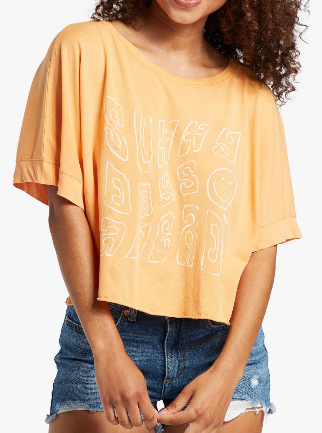 Roxy Sunny Smiles SS Tee NGZ0 S - Women's Fashion Casual Short Sleeve T-Shirt Cotton Shirts - Regular Fit - Lifestyle Beach Apparel