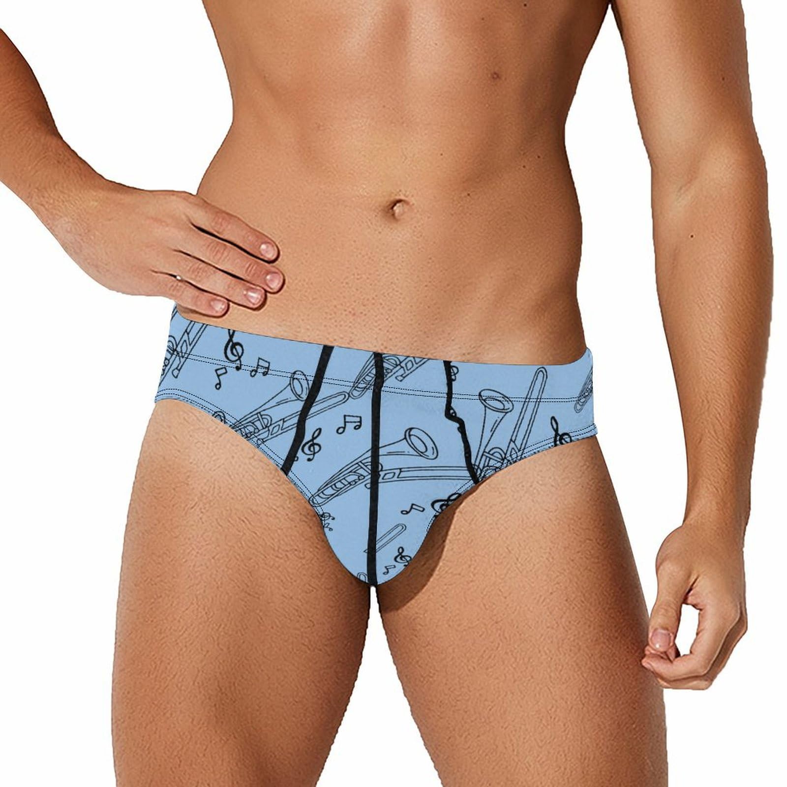 Ahdyr Men's As Pic Trombone Underwear Briefs Breathable Underpants With Stretch Waistband
