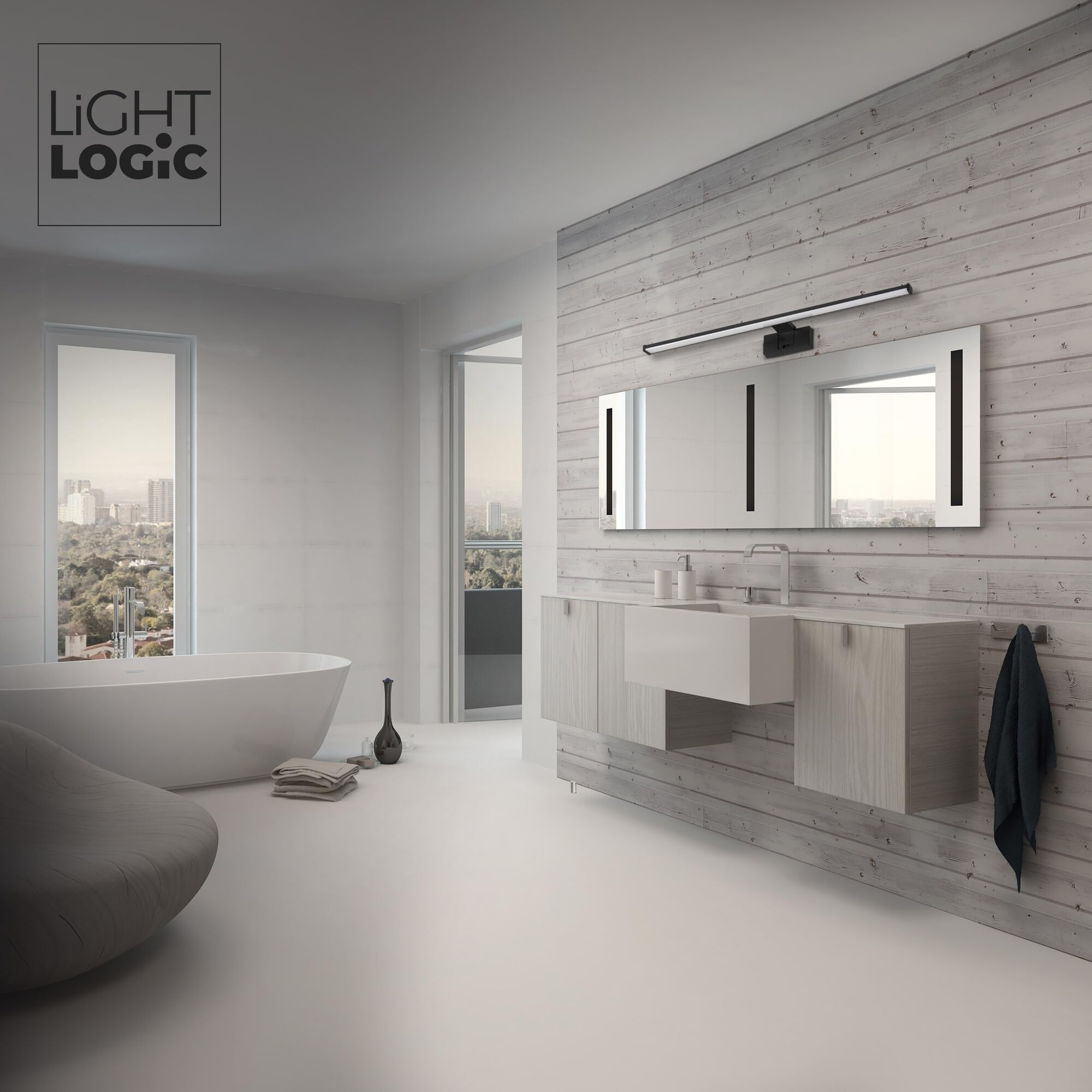 Lampa łazienkowa LL WALL LAMP 15W czarna kinkiet nad lustro 80cm IP44 LED