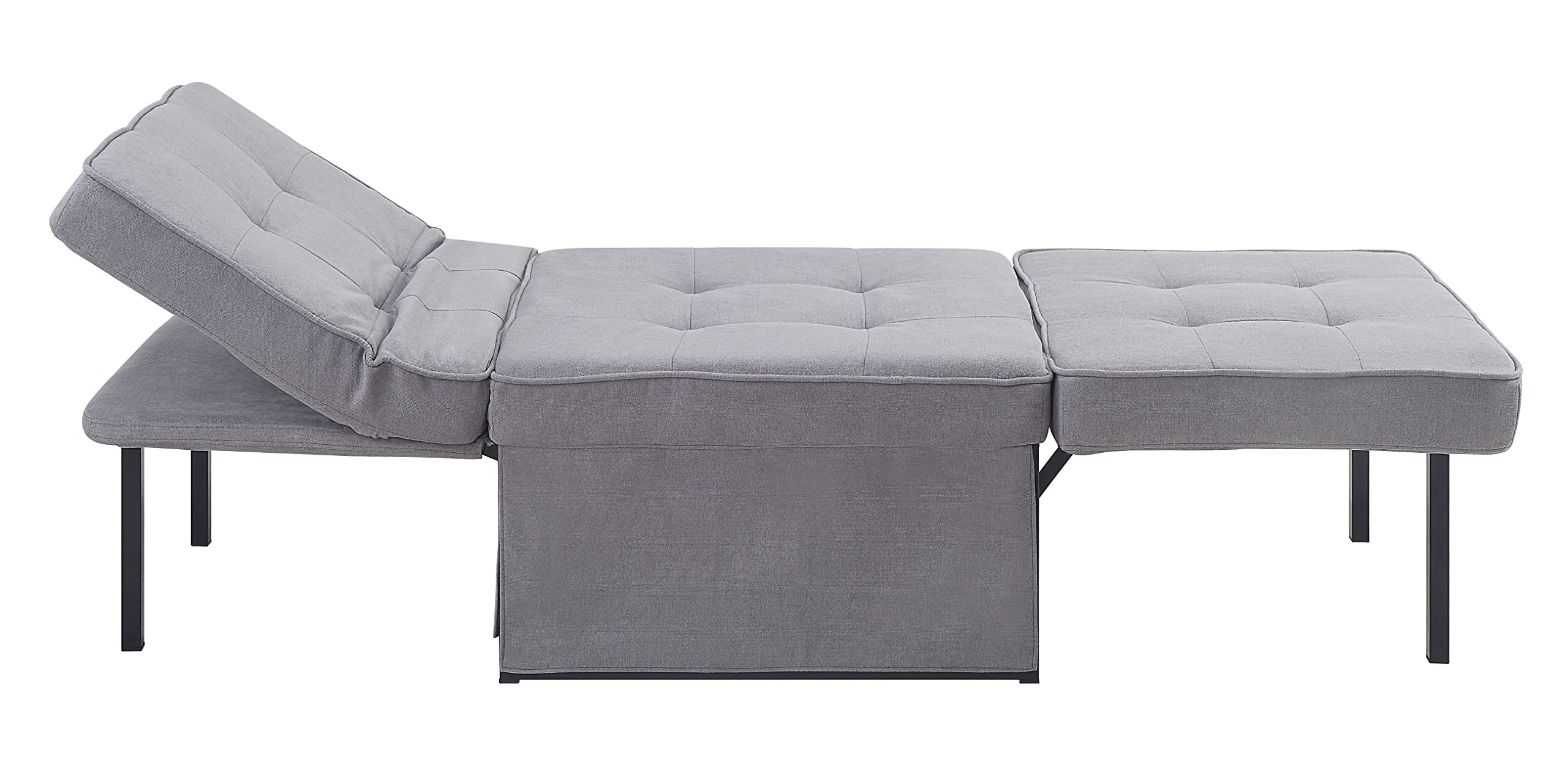 Atlantic Home Collection Sessel, Liege, Hocker Finn, Polyester, Grau, BxTxH: 80cm x 72cm x 43cm