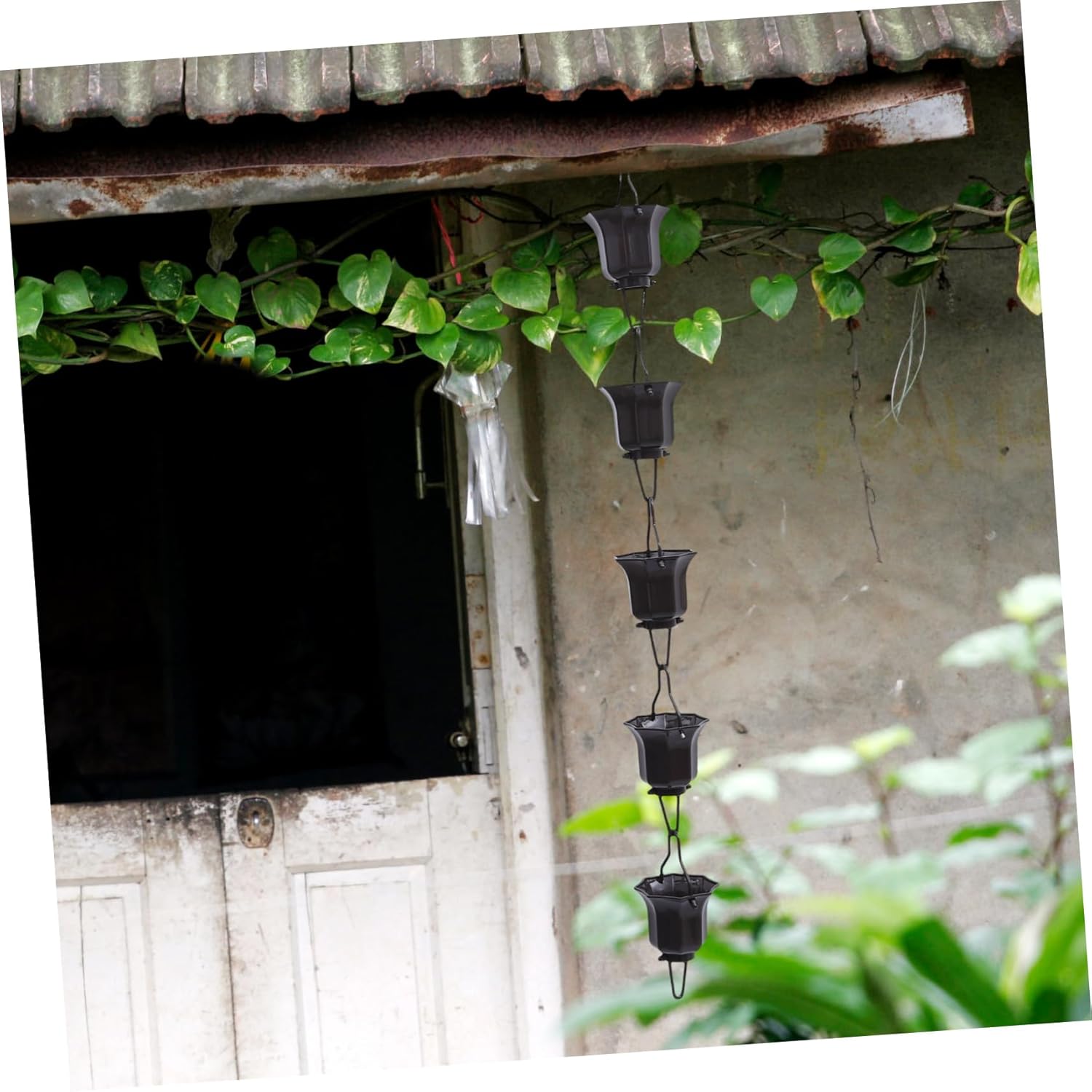 1pc Decorative Rain Chain Lotus Cups for Gutters Elegant Garden Water Feature Easy Installation Enhances Outdoor Aesthetic for Patios and Home Decor