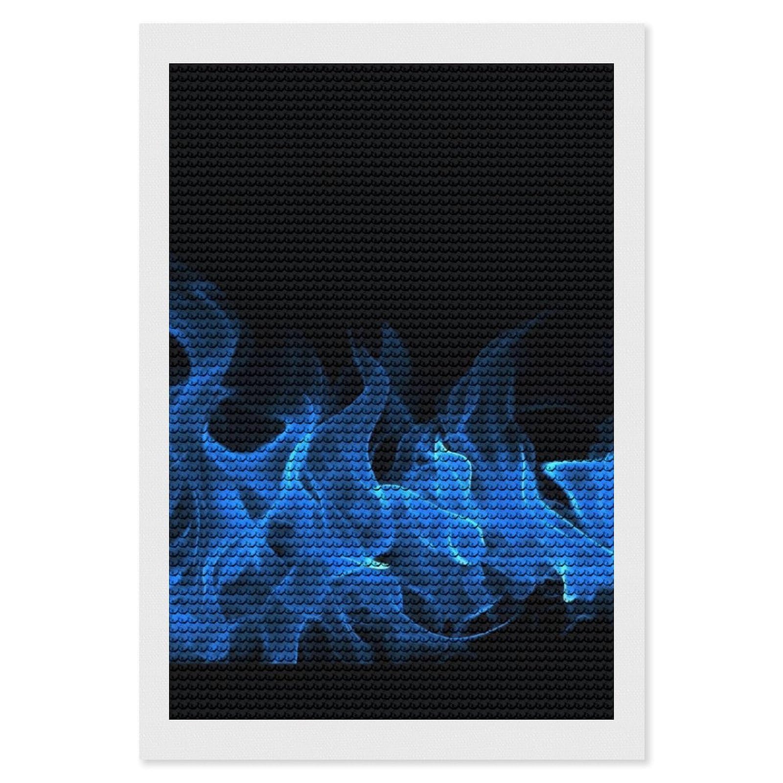 NONHAI Diamond Painting Kits for Adults - DIY Diamond Art Kits for Beginners - Full 5D Paint Drill Diamond Dots Paintings- Blue Flame Diamonds Pictures Gem Art and Craft Wall Decor 8"x12"