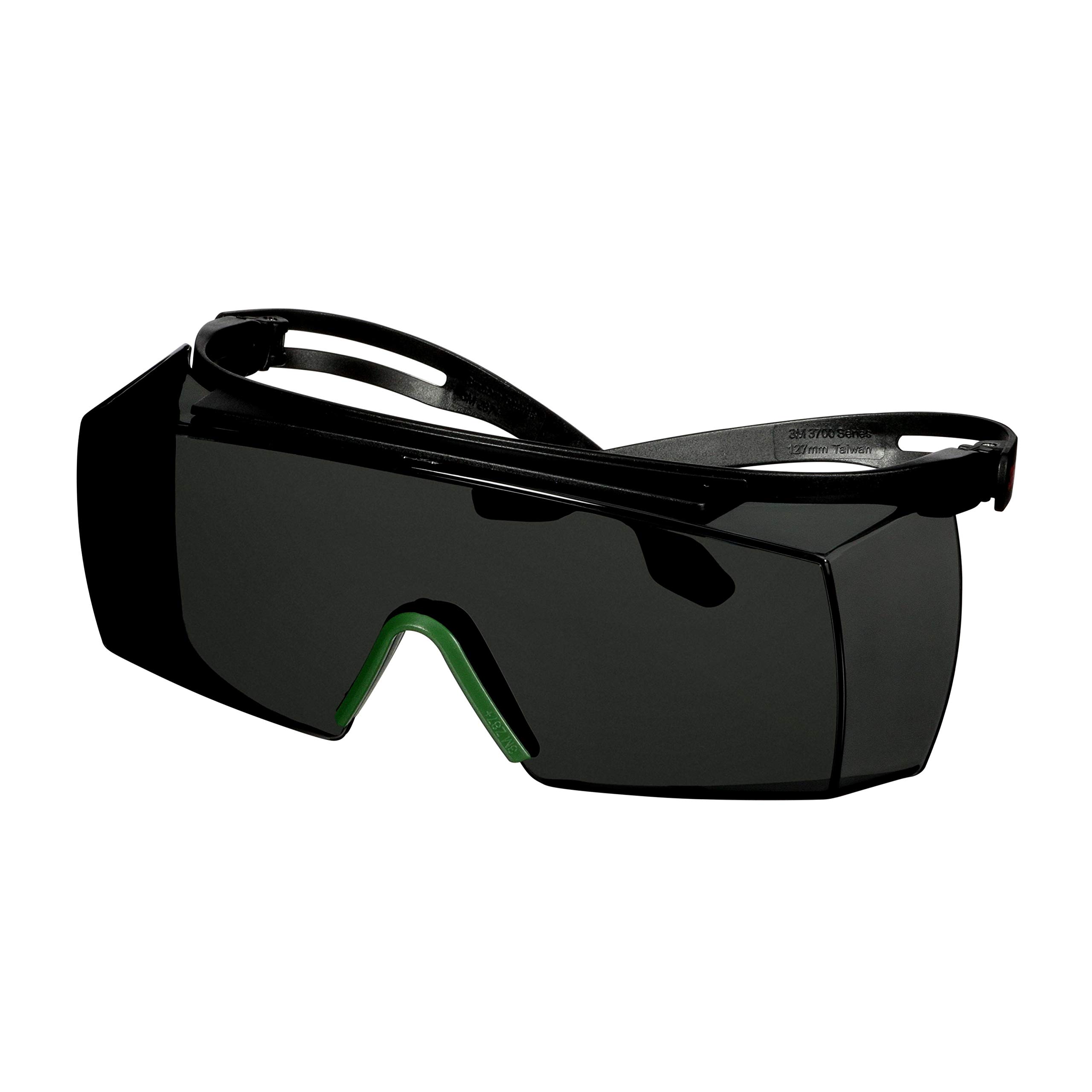 3M™ SecureFit™ 3700 Überbrille, schwarzes Gestell, Antikratz-Beschichtung + (K), graue Schweißscheibe mit Schutzstufe IR 3.0, F3730ASP-BLK