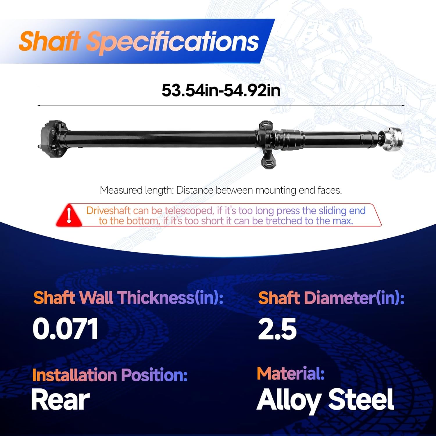 20849551 Rear Drive Shaft Prop Shaft Driveshaft Assembly [AWD Automatic Transmission] Compatible with Cadillac CTS 2008 2009 2010 2011 2012 2013 2014, Replace# 15845613, 976-426, 65-1007