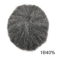 Vista 2 de Afro Toupee para hombres negros, afro rizado para hombre, postizo afro masculino, sistema de reemplazo de cabello ondulado afro masculino, encaje
