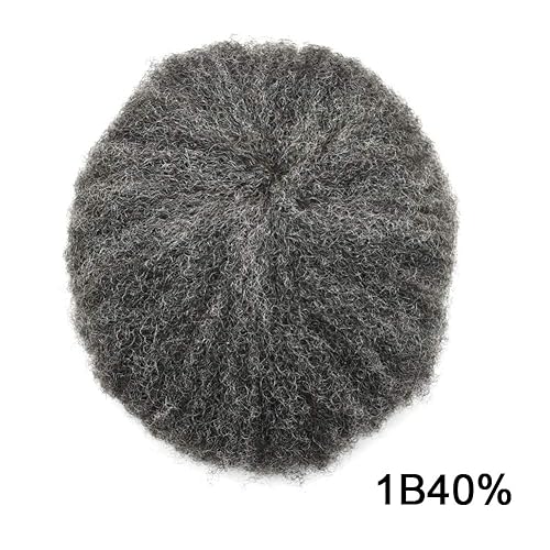 Miniatura 2 de Afro Toupee para hombres negros, afro rizado para hombre, postizo afro masculino, sistema de reemplazo de cabello ondulado afro masculino, encaje