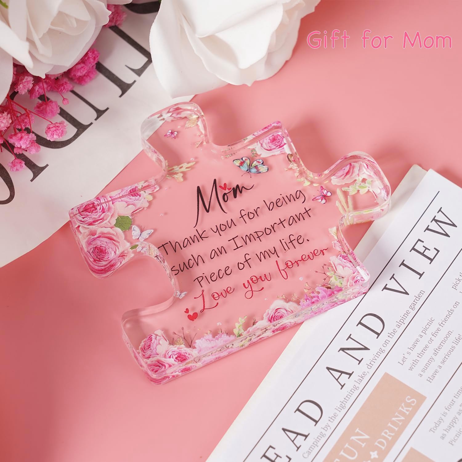 Grandma Birthday Gift - Engraved Acrylic Puzzle Piece, 3.9"x3.1", Desk Decor For Thanksgiving & Christmas - View #12