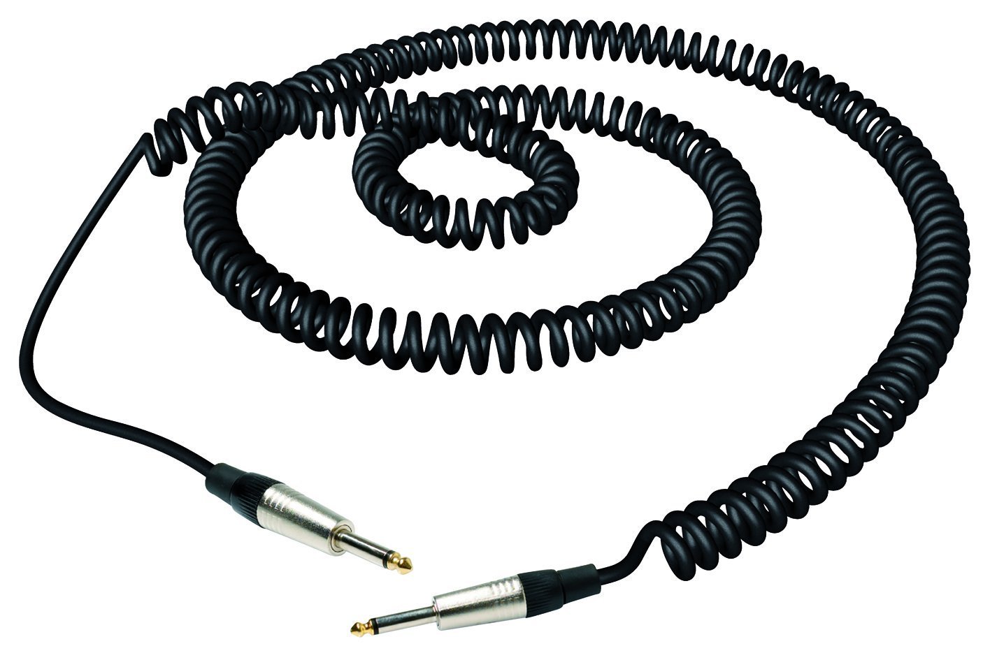 RockCable RCL 30206 D6 C Elastic Coiled Instrument Cable, straight - straight 20ft, black