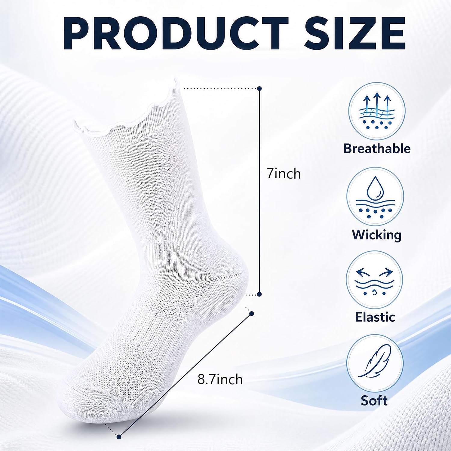 Twistover 4pair Ruffle Socks for Women Cotton Padded Heel Sock Anti Blister Cushion Boot Sock Cute Frilly Soft Casual Slouch Crew Socks for Women Gift