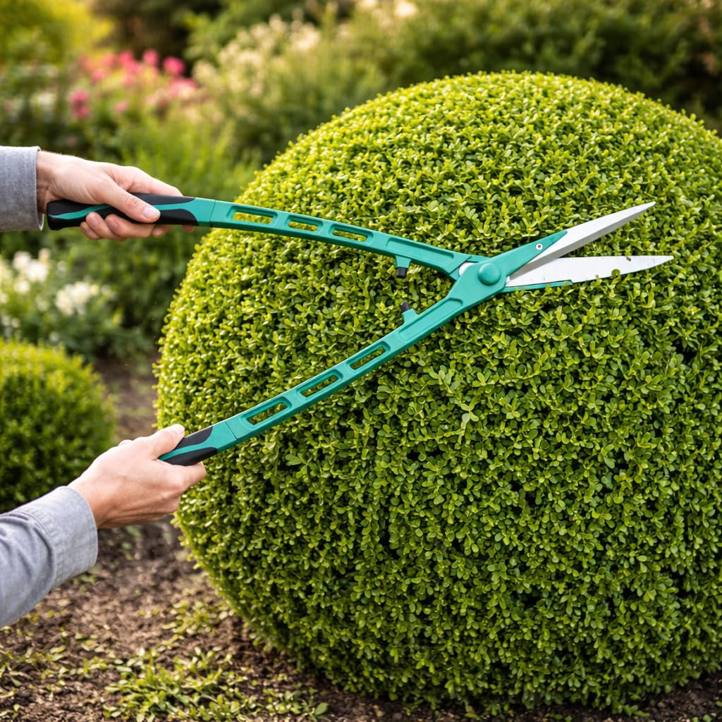Greena Hedge Shears 67cm Garden Shears – Lightweight Aluminium Hedge Cutter, Sharp Precision Blades, Ergonomic Grip Handles, Shock Absorbing Buffers, Bush & Shrub Trimmer Only 790 Grams