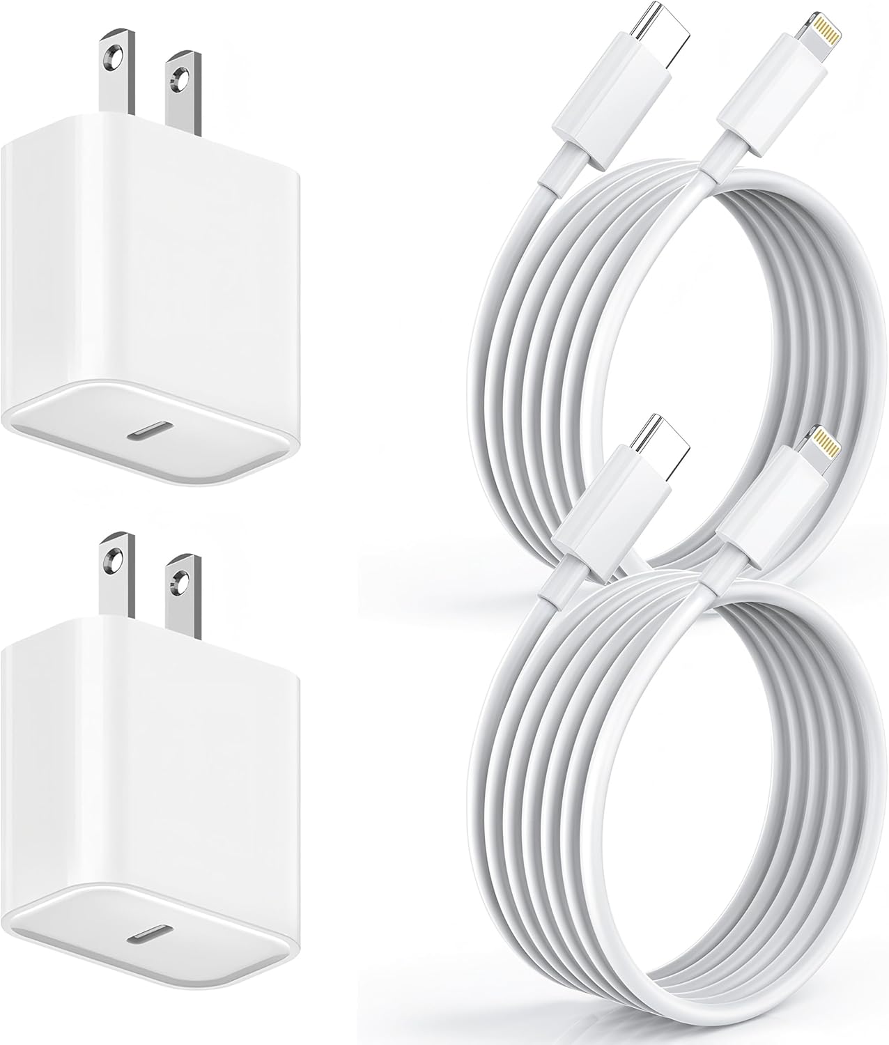 Extra Long 10FT Apple Fast Charger,[Apple MFi Certified]2Pack Fast iPhone Charger Travel Plug Adapter 20W Super Quick USB C Wall Block 10Foot Lightning Cable Cord for iPhone 14/13/12/11/8/X/XR/SE/iPad
