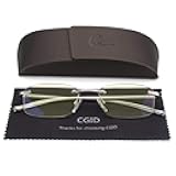 CGID Unisex Lightweight Rimless Frameless Rectangle Reading Glasses Mens Womens Spring Hinge Readers