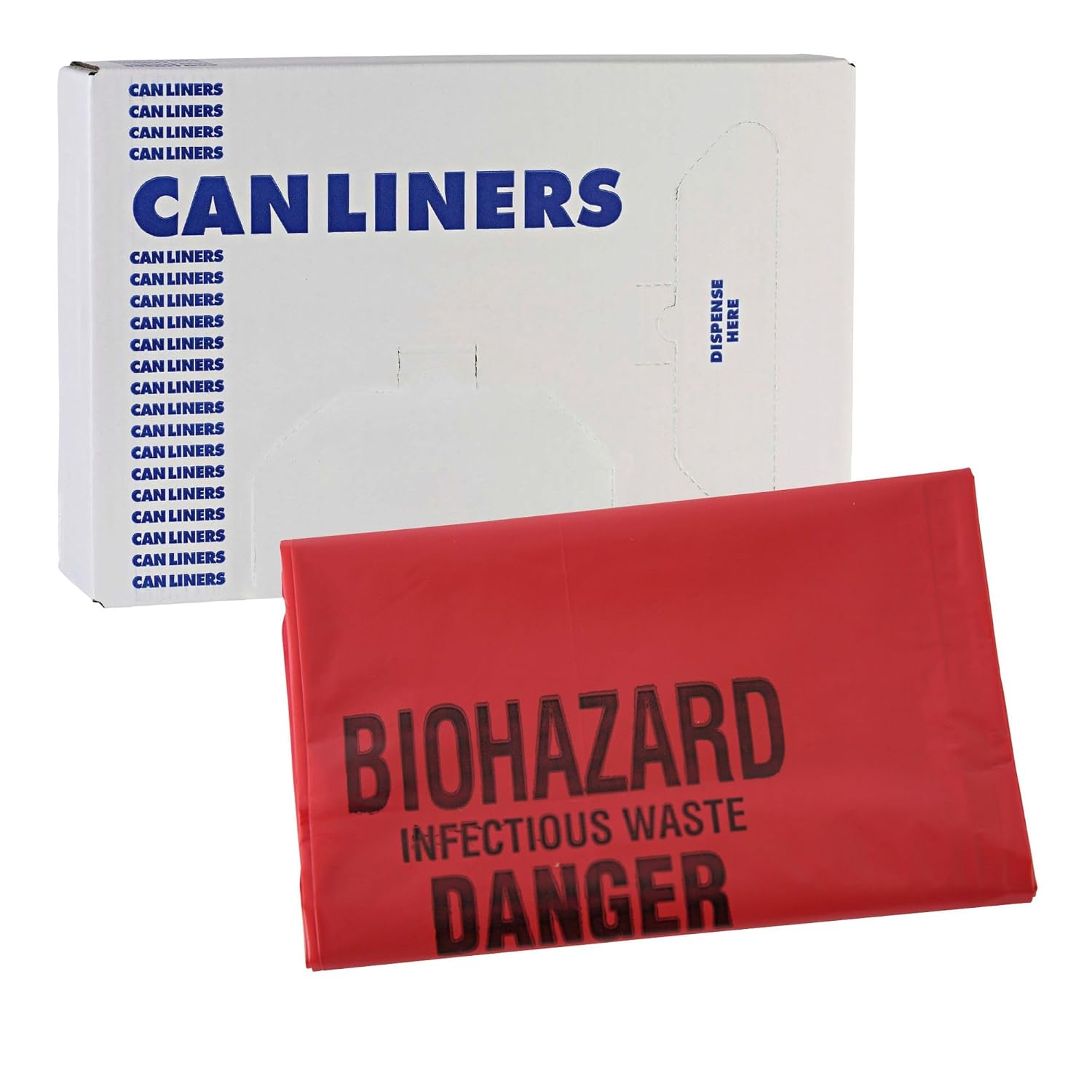 Boardwalk Linear Low Density Health Care Trash Can Liners, 16 gal, 1.3 mil, 24 x 32, Red, 250/Carton