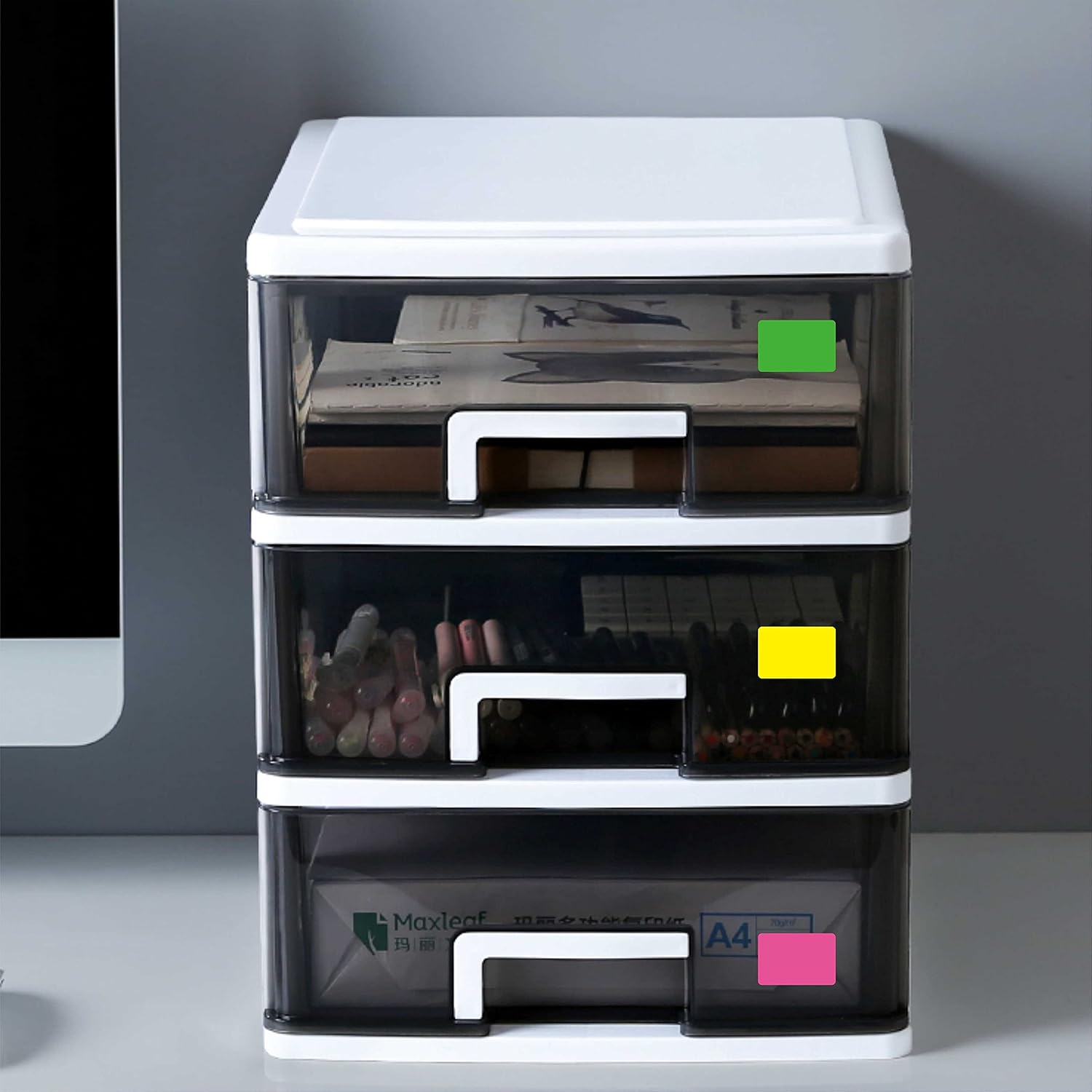 PARLAIM Pack of 1575 Square Color Coding Labels,1/2" x 3/4" Rectangular Stickers in 7 Colors Rectangle Folder File Labels - Image 7