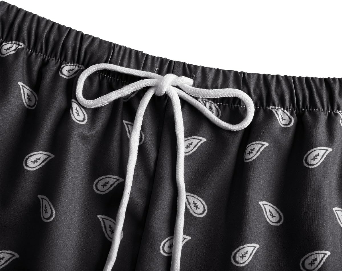 Men's Paisley Print Graphics Shorts Drawstring Waist Casual Boho Tribal Print Summer Shorts with Pockets