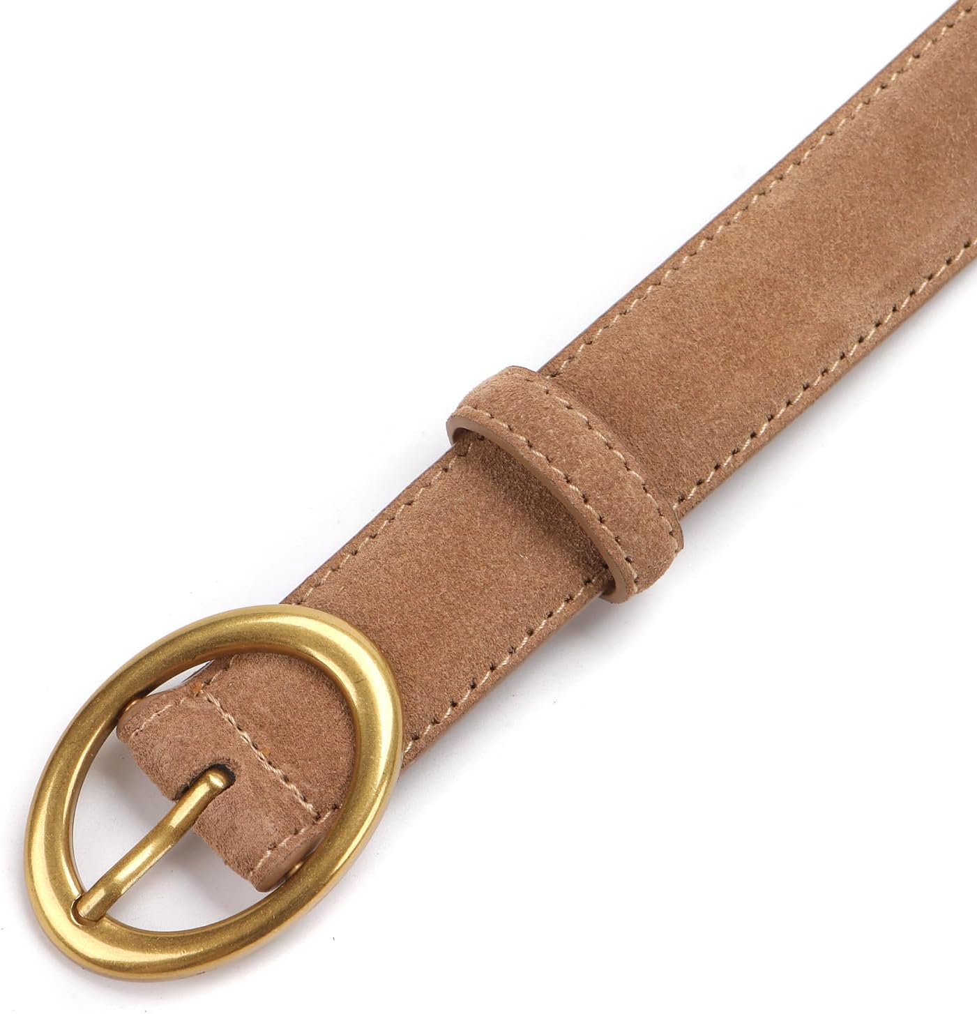 Women's Genuine Leather Suede Belts Elegant Jeans Belt 1.1" Wide - Image 5