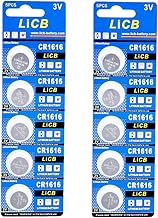 LiCB 10 Pcs CR1616 Lithium Button Battery 3V 1616 Coin Cell Battery Zero Mercury Series