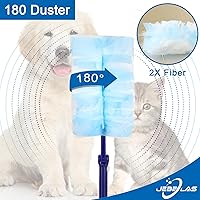 Vista 2 de JEBBLAS Recambio de plumero desechable, repuestos de plumero resistente, 20 unidades, recambio de plumeros multisuperficie para limpieza, repuestos