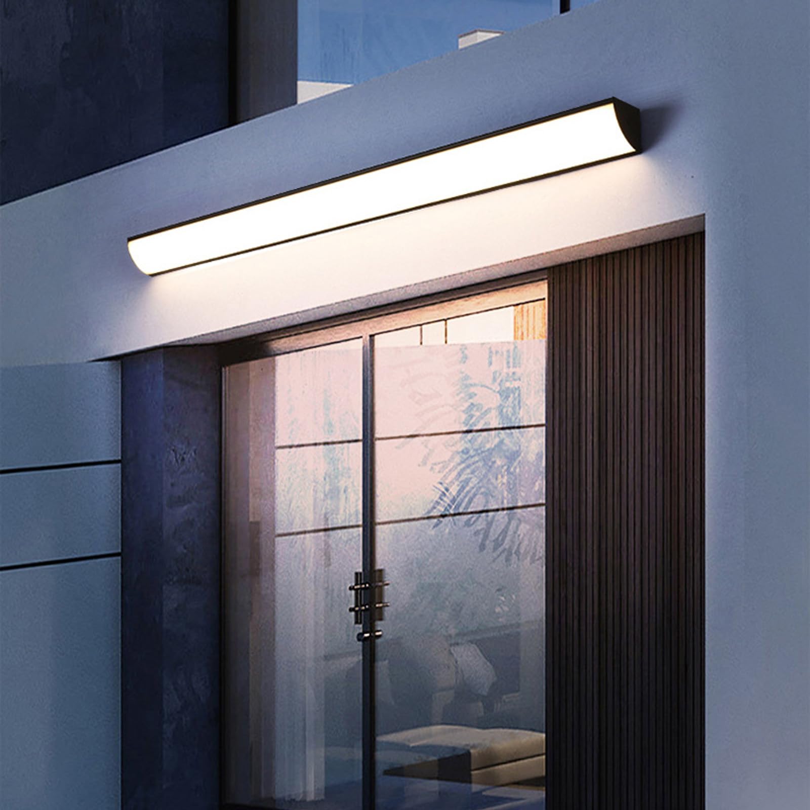 LED Applique da Parete Esterno IP65 Impermeabile Ingresso Lampada da Parete Terrazza Lampada a Muro Esterni Ed Interni Lunghe Alluminio per Terrazzo Cortile Portico (Argenteo-Luce Neutra,150cm)