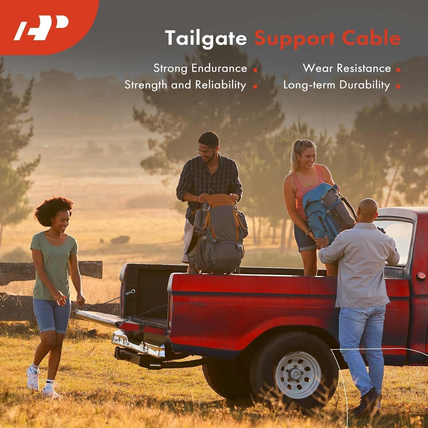 A-Premium Tailgate Assist & 2PC Tailgate Support Cable Compatible with Ford F-150 F150 Fleetside 2004 2005 2006 2007 2008 2009, Rear Taligate