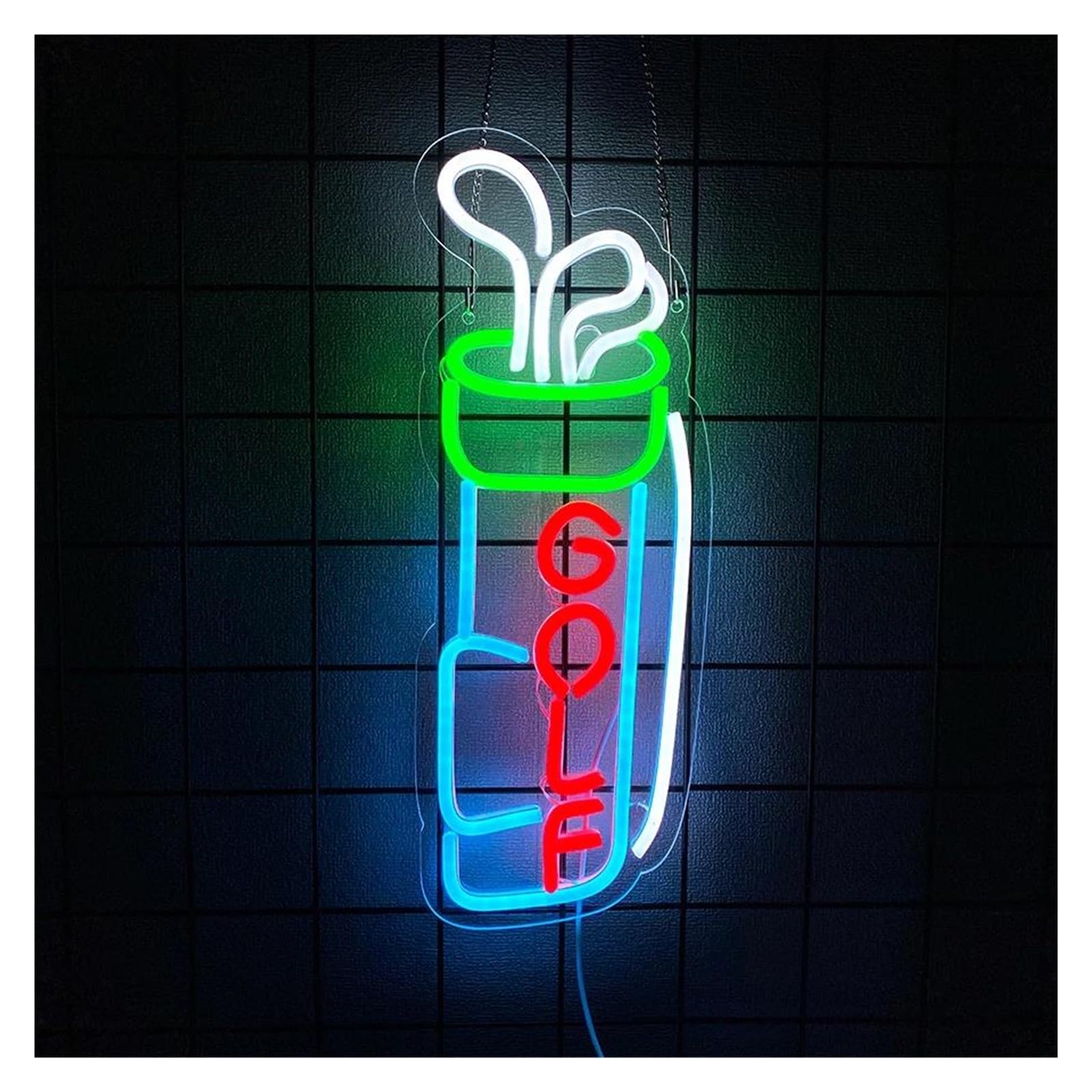 Lemst One Color Signs Lamp Golf Neon Sign, Used In Gymnasiums, Course Business Signs, Usb Power Supply 42Cmх16cm