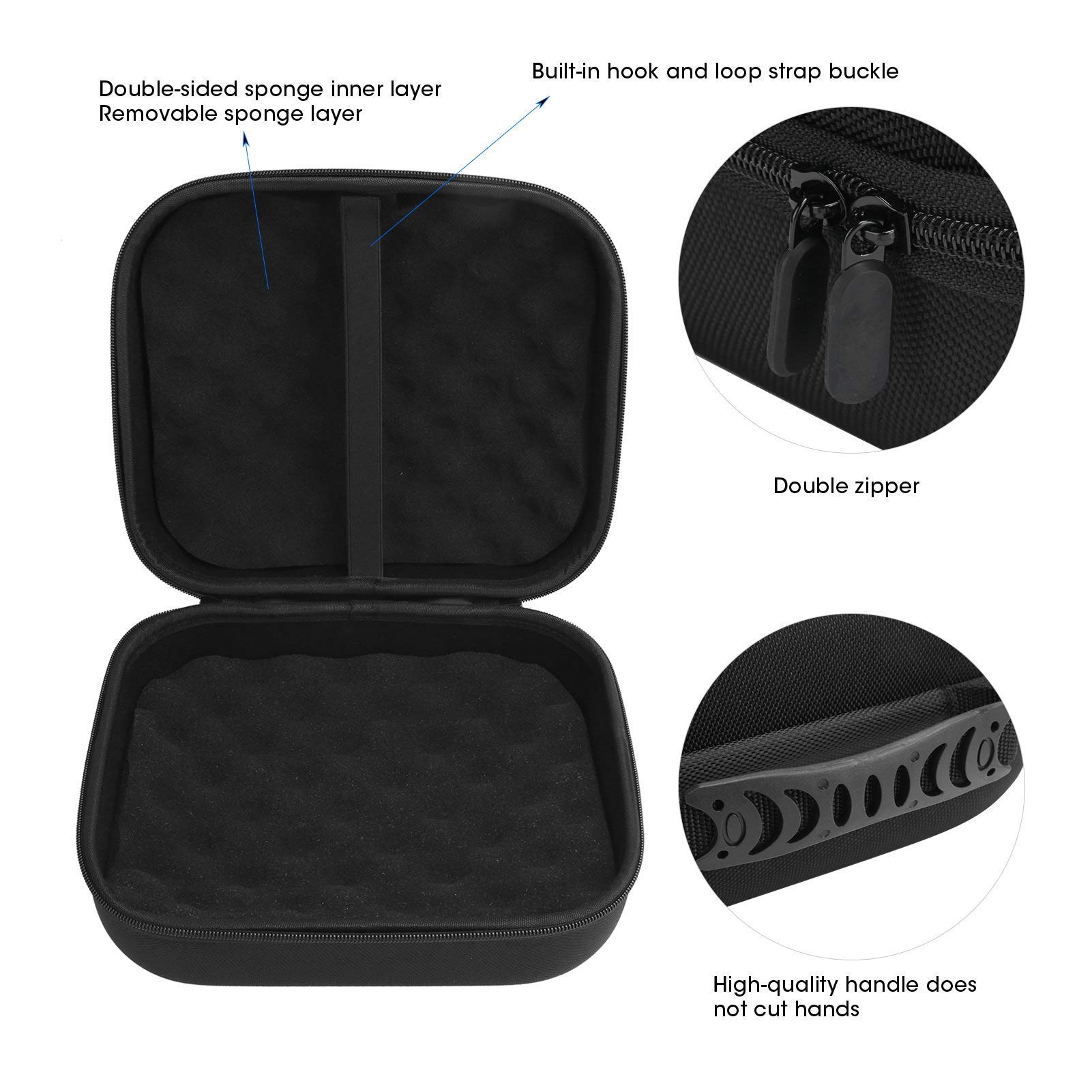 Mxzzand Funda Protectora para Auriculares confiable Resistente al Desgaste Esponja Fresca de Doble Cara Cremalleras Suaves Estuche para Auriculares de Nailon para Sony PS5 Pulse