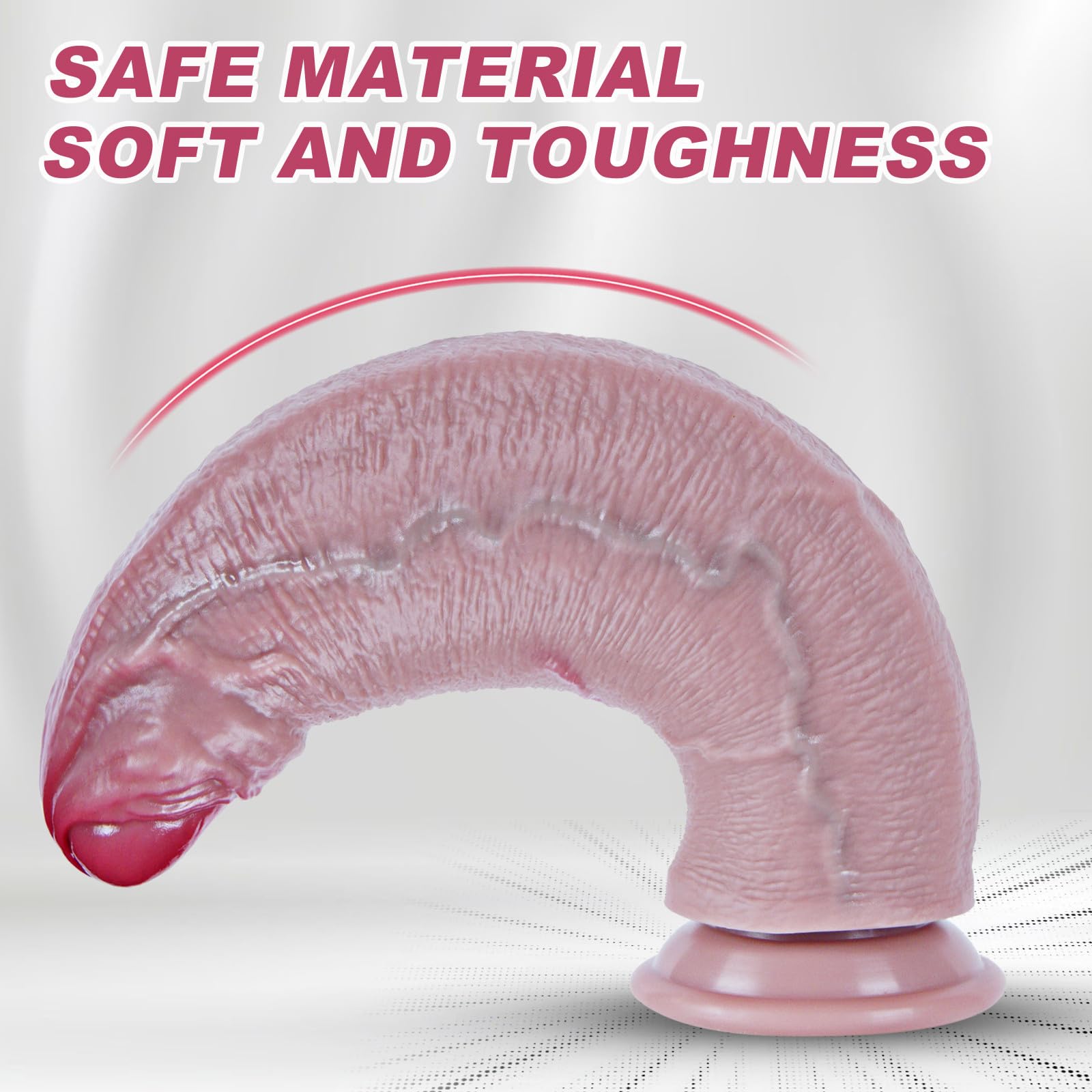 Dildo realistico non circonciso lungo 26 cm, diametro 6 cm, spesso e realistico, grande ventosa, dildo punto G extra spesso, silicone a doppia densità, giocattolo per adulti per uomini e donne esperti