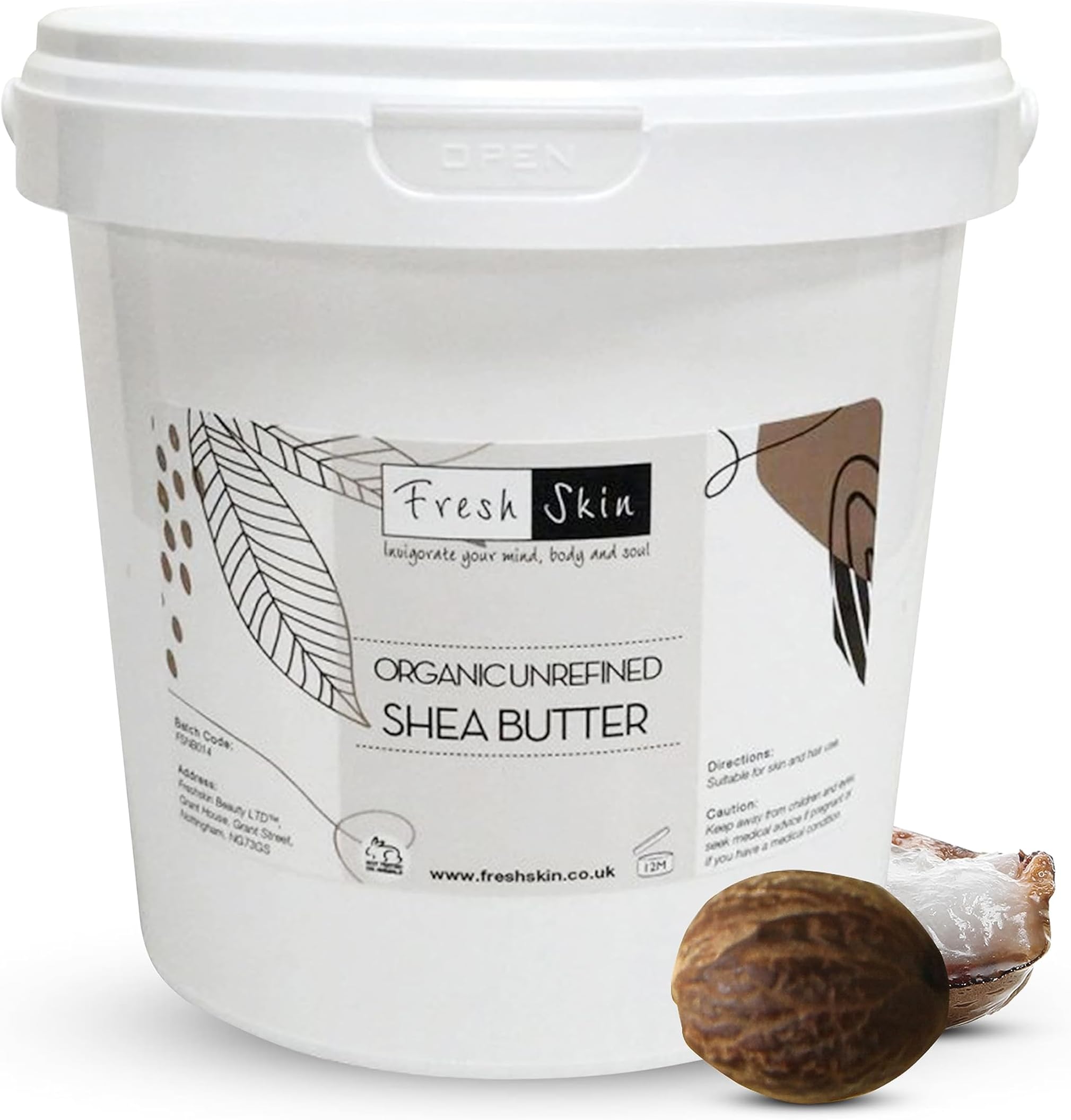 2KG Shea Butter Certified Organic - Unrefined, Cold Pressed, 100% Pure, Raw & Natural (2000g)