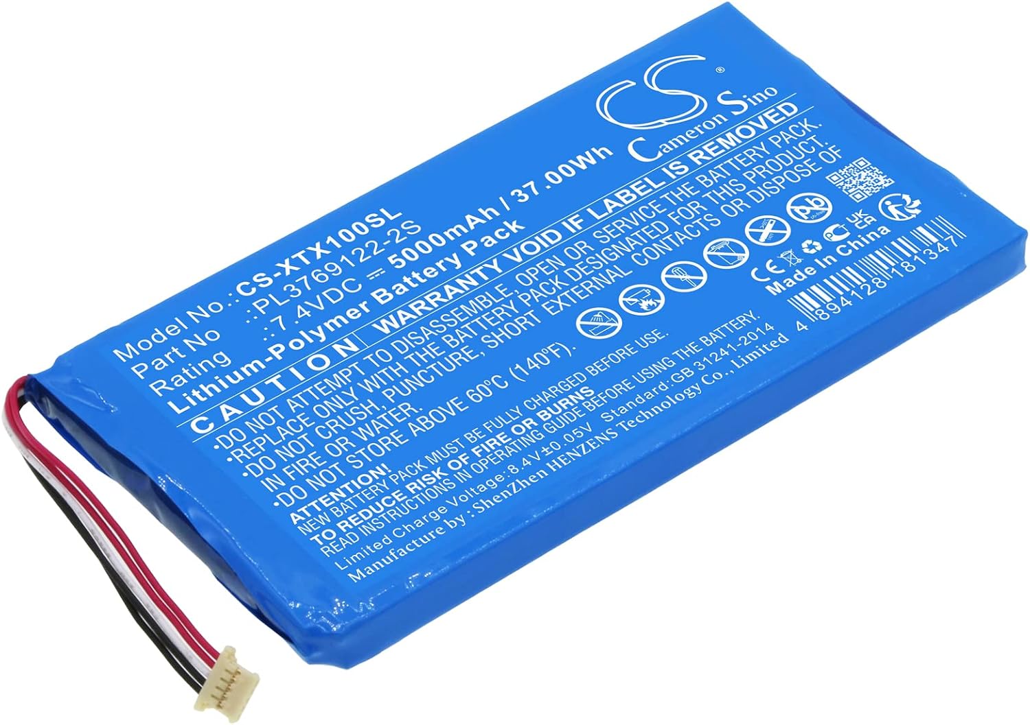 5000mAh Replacement Battery for XTOOL X100 Pad 2 X100 Pad 2 Pro X100 PAD2 Auto Key Programmers X100 PAD2 Pro Auto Key Programmers PN PL3769122-2S