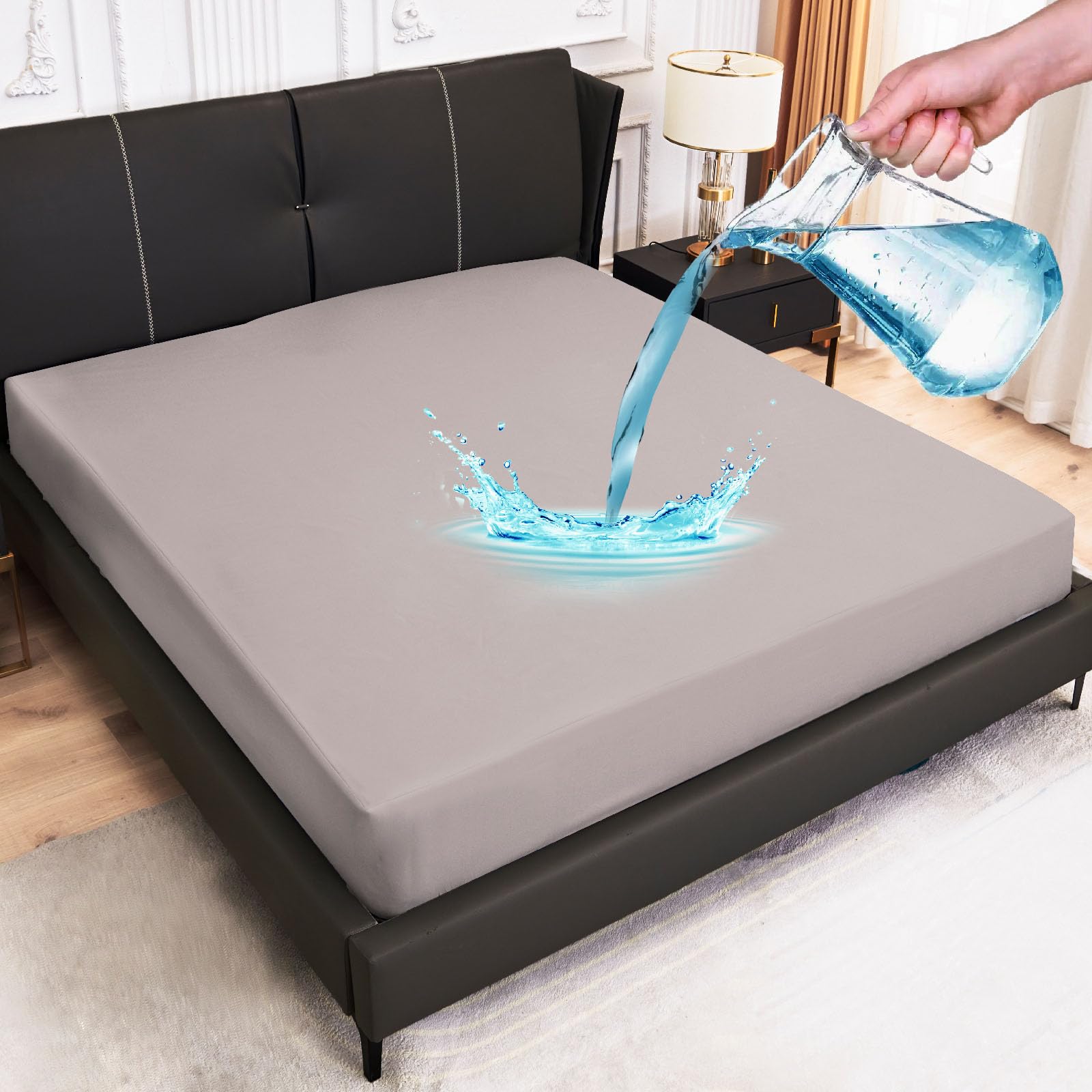 Coprimaterasso Impermeabile Ipoallergenico - Tasca Profonda 20-40cm, Protezione Urina E Sudore (Bianco, 90x200cm) - Foto 12