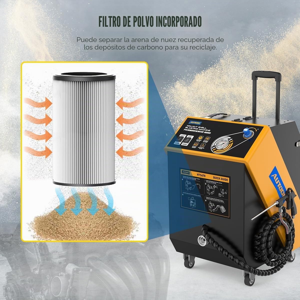 AUTOOL Máquina de Chorro de Arena, Motor automotriz Válvula de tubería de admisión Máquina Limpia Sistema Valvetronic Nuez