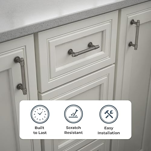 Vista 3 de Franklin Brass – P29520Z-CZ-B barra recta de 3 pulgadas para gabinete Plateado (Heirloom Silver)