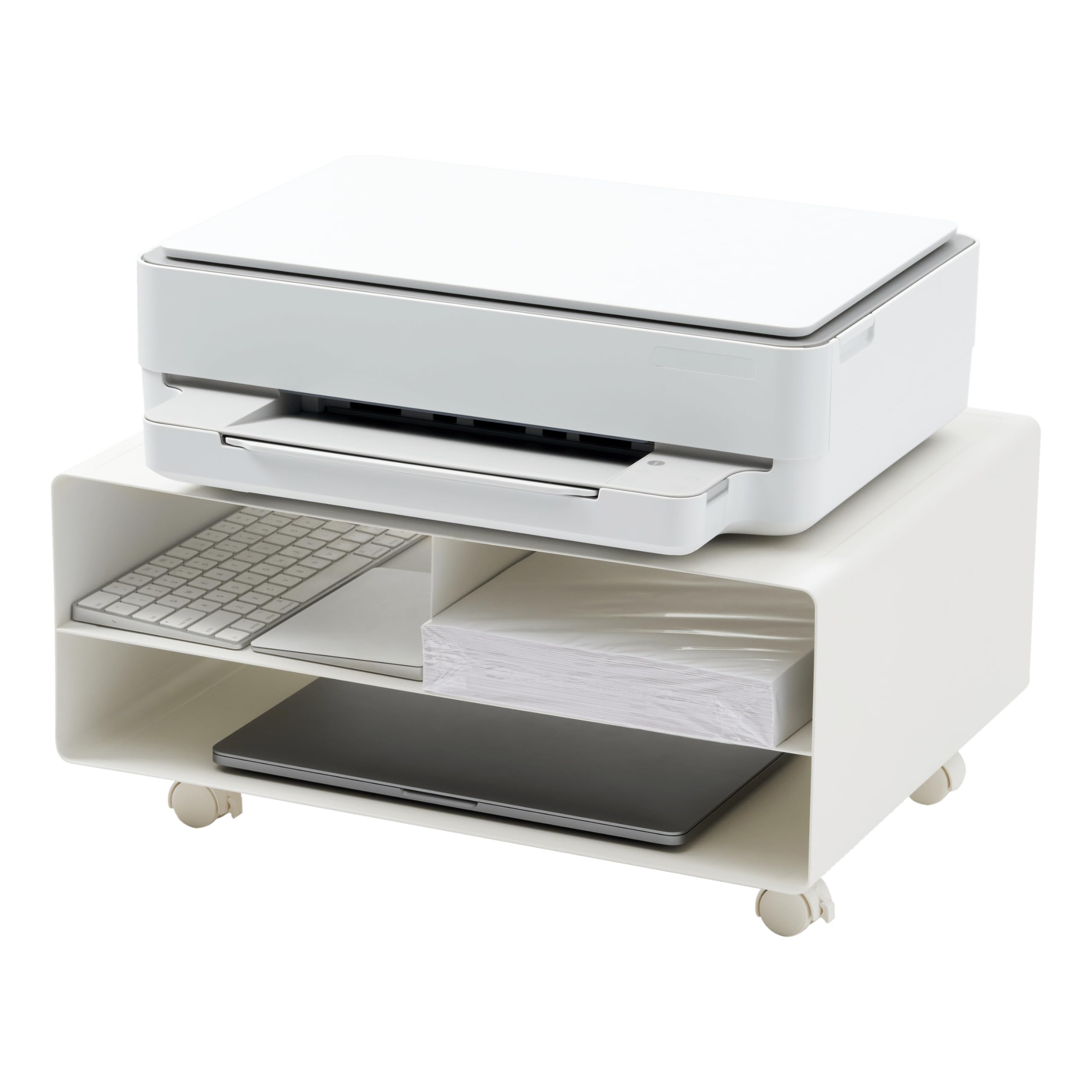 YAMAZAKI home Tower Desktop printer stands, One Size, White