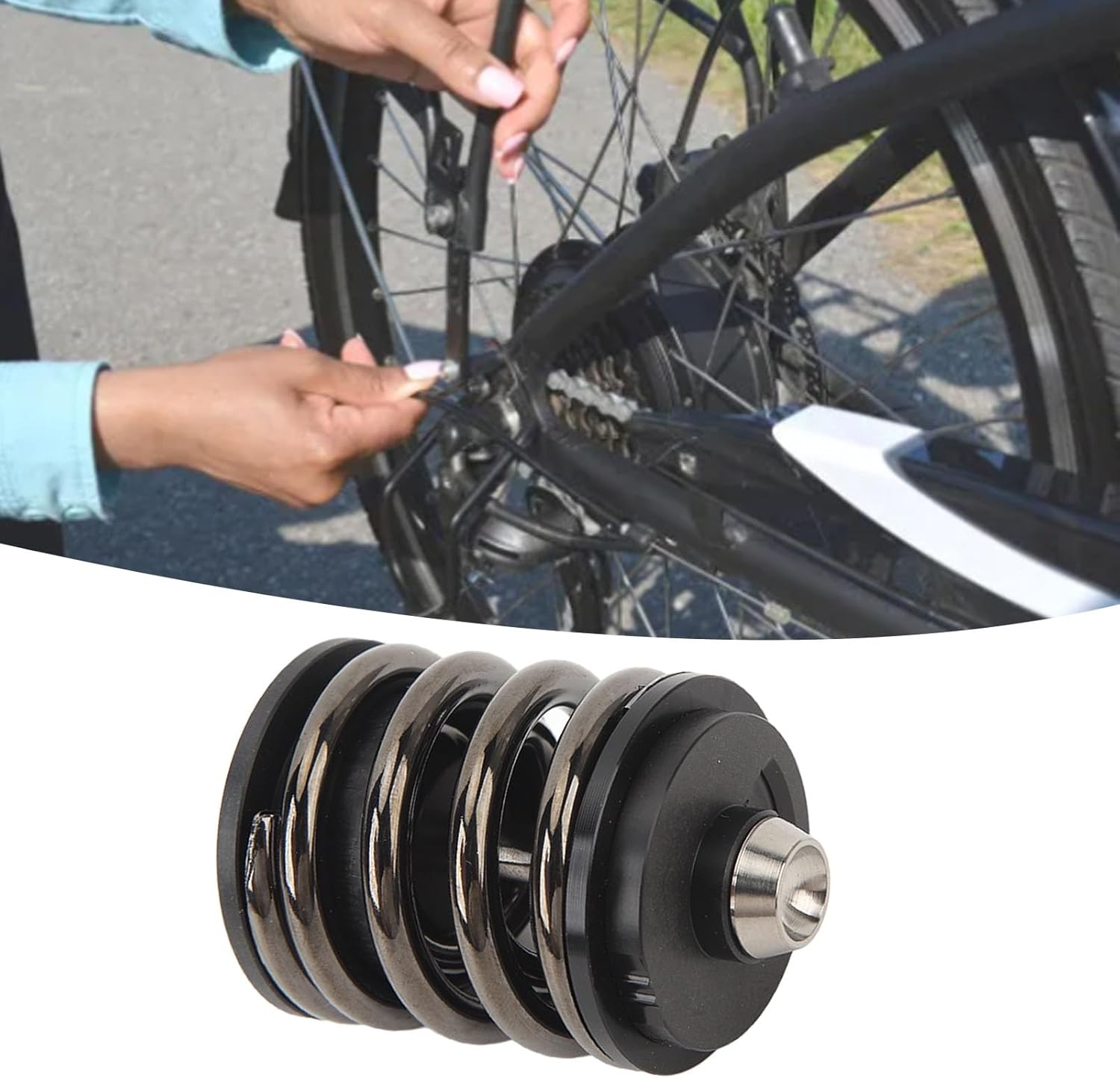 Folding Bike Rear Shock Absorber, Steel Engineering Plastics Processing Bicycle Suspension Shock Spring Absorber for Brompton