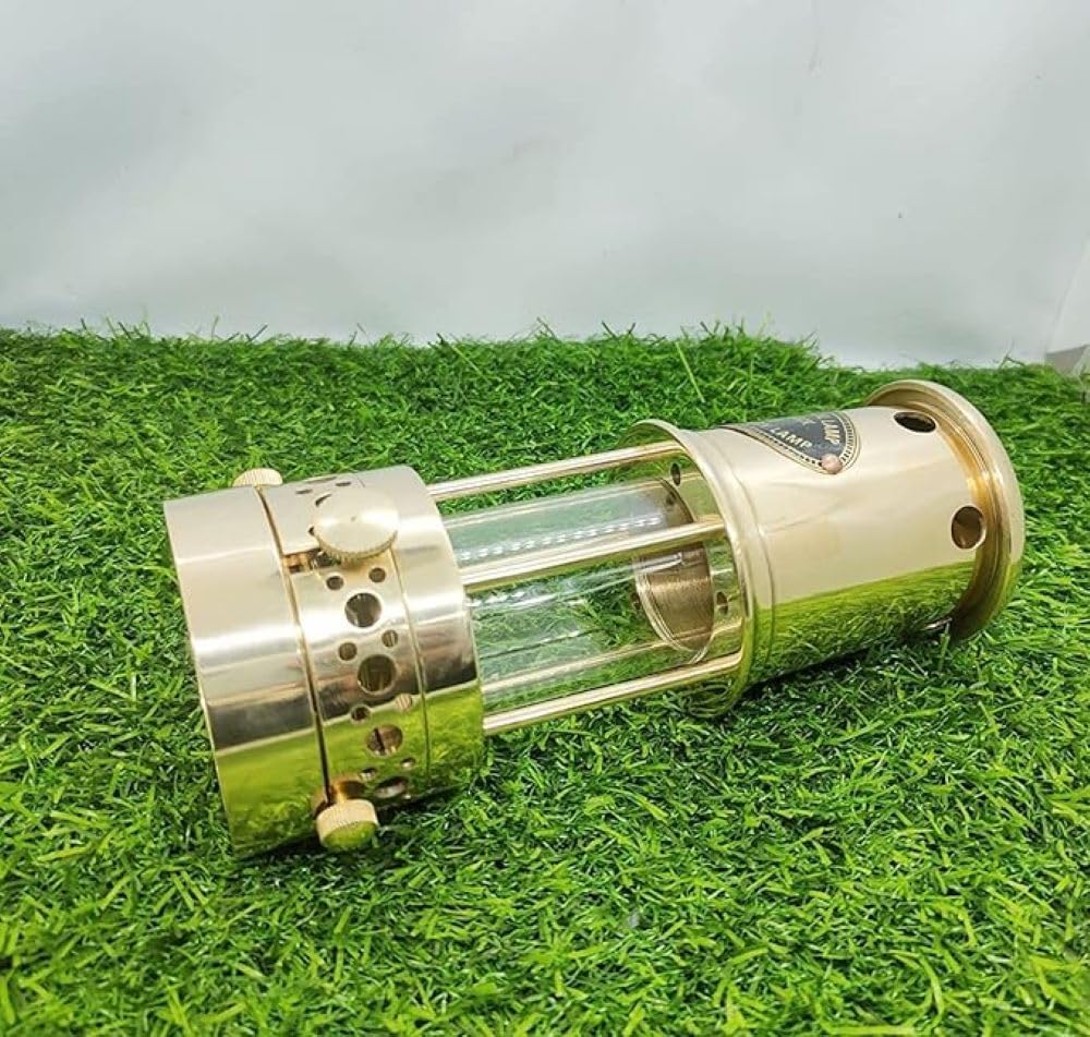 Miner's Lamp Safety Coal Mine Antique Brass Oil Lamp | Fully Functional Antique Brass Vintage Outdoor/Indoor Decor Christmas Gifts