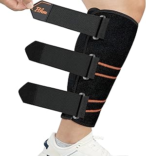 Adjustable Calf Brace for Shin Splint Relief, Calf Support Brace for Swelling, Strain, Sprain, Compression Sleeve for Men Women (Medium)