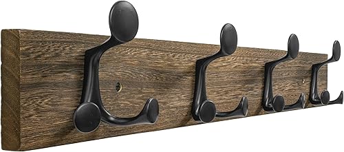 Miniatura 222 de SKOLOO Perchero de madera blanca de 17 pulgadas con 3 ganchos triples, ideal para entradas familiares, aulas y almacenamiento de suministros para