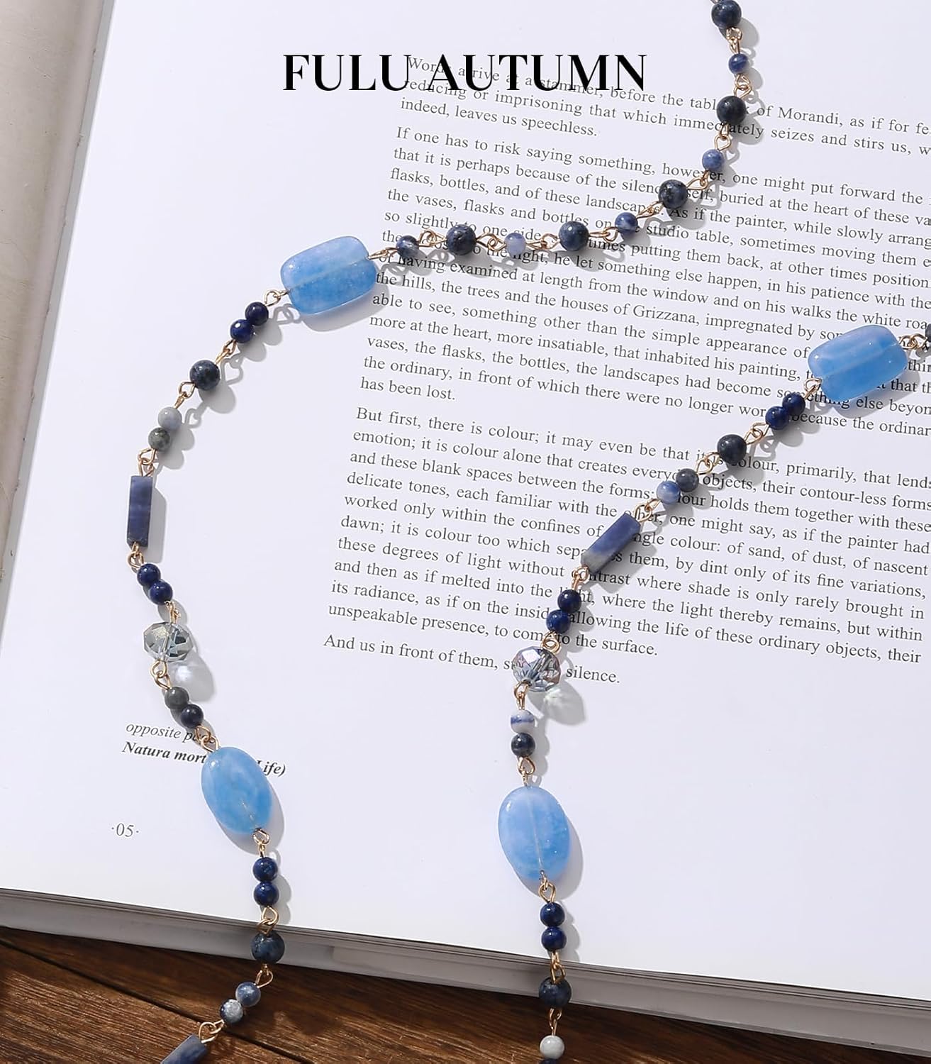 FULU AUTUMN Beaded Long Necklaces for Women Dainty Natural Stone Bead Long Necklace Birthday Gifts for Women Boho Costume Jewelry - Image 2
