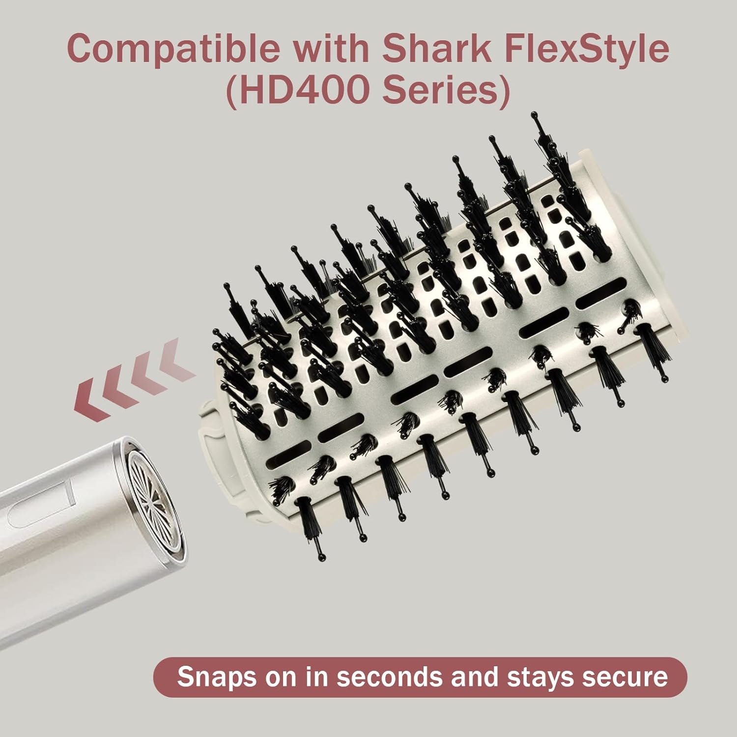Paddle Brush Attachment for Hot Air Styler Compatible with Shark FlexStyle (HD400 Series) Dual-Bristle Smoothing & Detangling, Faster Blow-Dry Straightening, for Straight/Wavy/Curly/Coily Hair