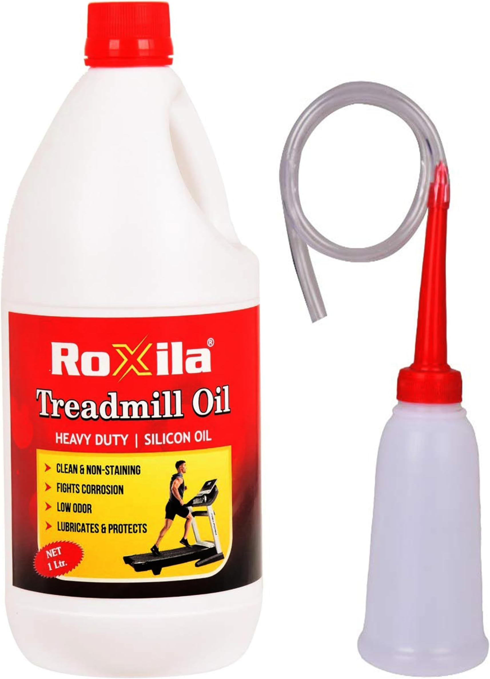 Roxila® Pure Silicone Treadmill Lubricant Oil for Belt/High Viscosity with Oil Dispenser (1 L)