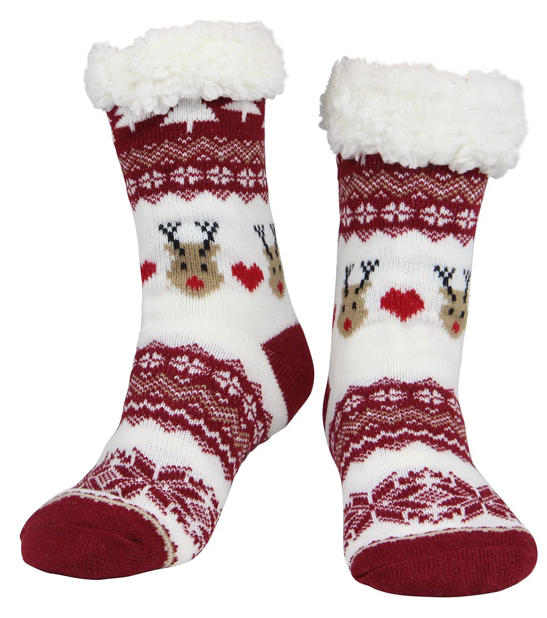 Slipper Socks for Women with Gripper Thick Fuzzy Christmas Gift