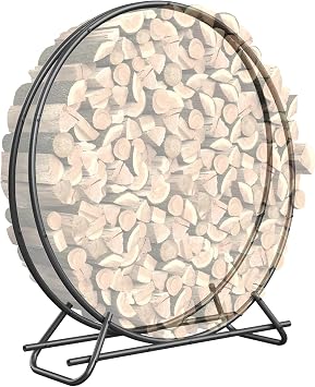 48 Inch Metal Pipe Firewood Rack Circle for Indoor and Outdoor Use