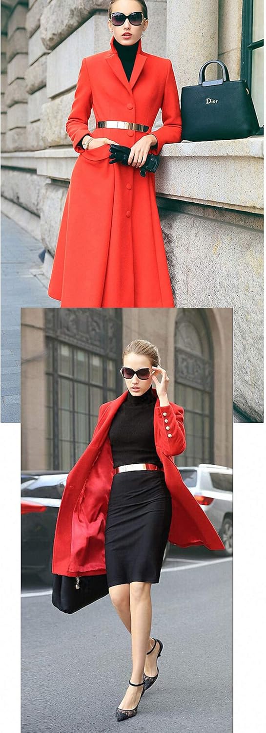 Ulalaza Womens Full Metal Sleek Mirror Plate Waistband Belt Chain Dress Decorated Skinny Golden Silver Belt - Image 2