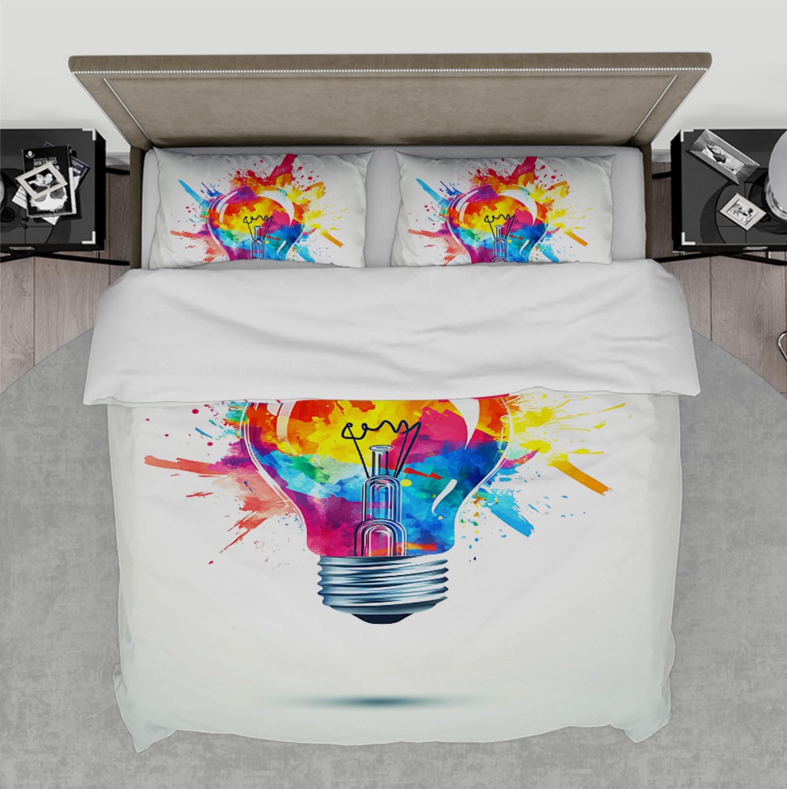 Housse de couette 240x260 abstrait graffiti imprimé 3D microfibre