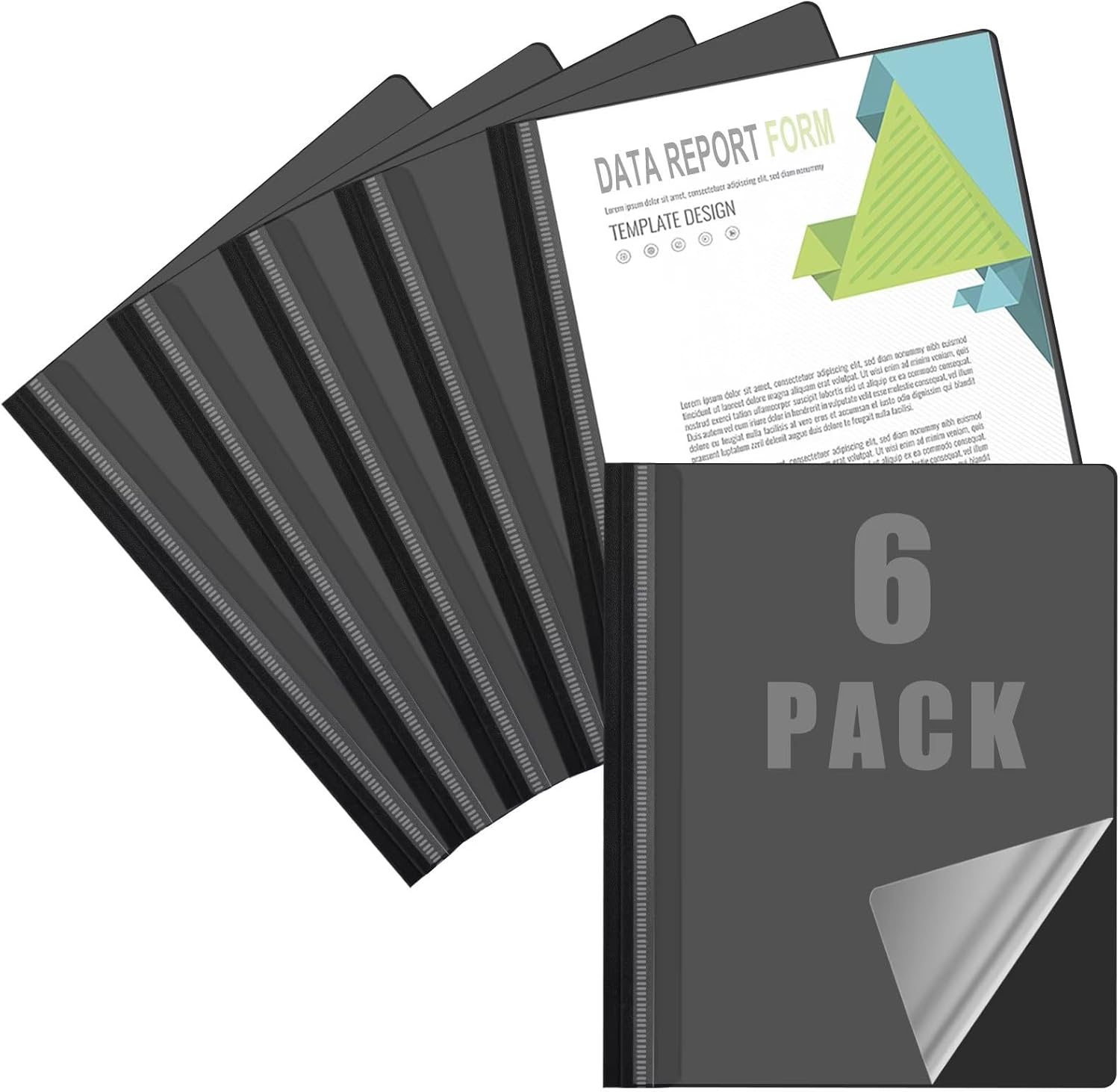 6pcs Plastic Folders with Prongs Report Cover Project