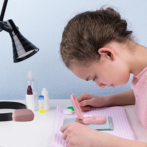 Miniatura 4 de Paquete de 6 fundas para lentes de contacto, lindo estuche de contacto de viaje, contenedor de almacenamiento todo en uno con pinzas para botella de